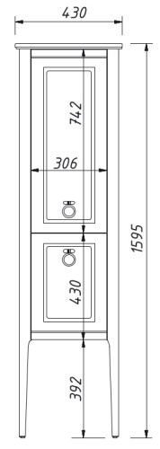 Пенал напольный Caprigo Jersey 34350 L-SF015