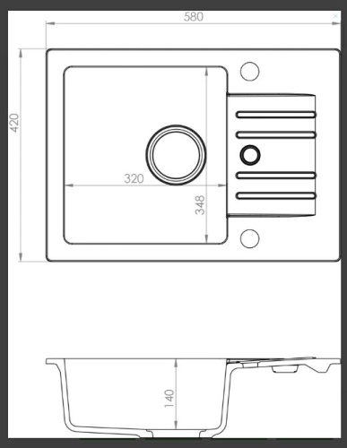 Мойка для кухни Alveus Granital GENESIS FOXTROT 30 G91 320x350x140 1117076