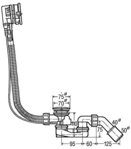 Сифон для ванны Vivi Felice F-2 CROMO