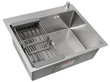 Комплект Arfeka Eco AR мойка 600*500, коландер, дозатор satin decor volcanic rock