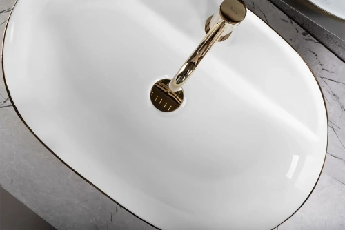 Умывальник Rea Aura 61 White Gold Brush U6900