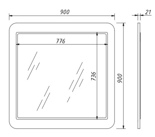 Зеркало Caprigo Jersey 90 34331-105.000.00.05