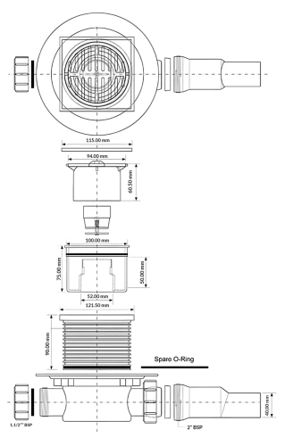 Трап для душа McAlpine HCFG3