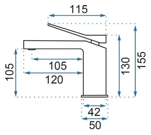 Смеситель для умывальника Rea Duet Black B4412