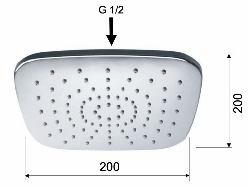 Верхний душ с шарнирным соединением 20 см Remer 356AD20X