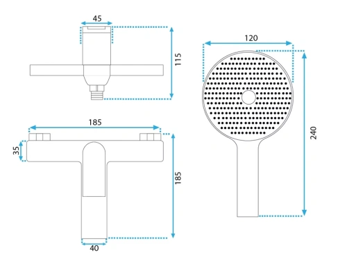 Смеситель для ванны Rea Avalon tytan B2706