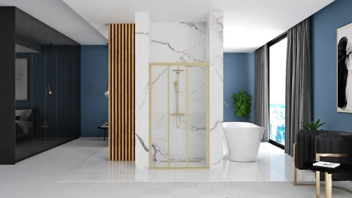 Душевая дверь Rea Alex 90 gold matt K2506