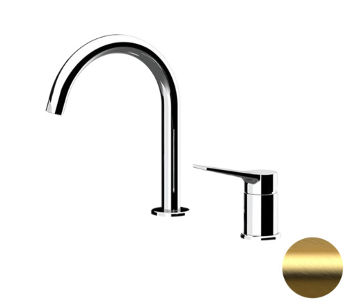 Смеситель для раковины Remer Slash SL57BG, золото брашированное