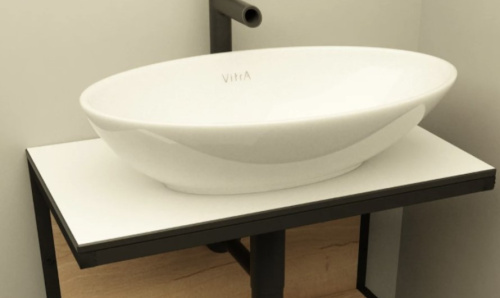 Компакт-плита 420*220 белый матовый с черной кромкой