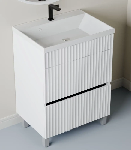 Тумба напольная Vela Волна 70Н под Classica (белый мат) черный гола TU9264