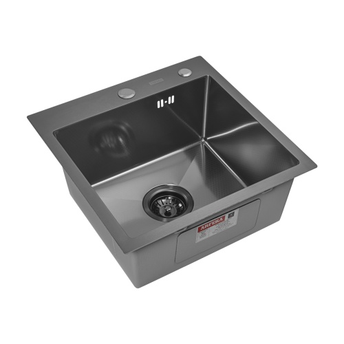 Мойка кухонная Arfeka Eco AR 450*450 black PVD NANO decor (настольная)