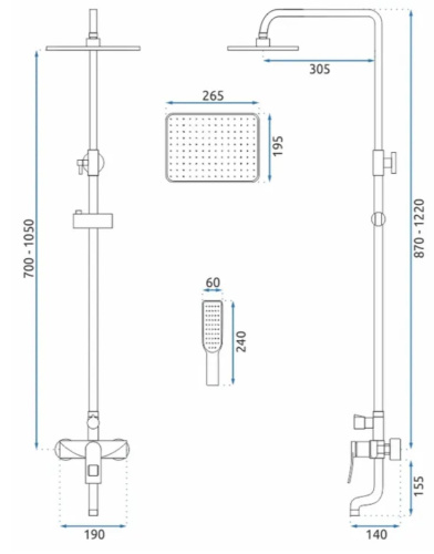 Душевая система Rea Soul Gold matt Black B9962