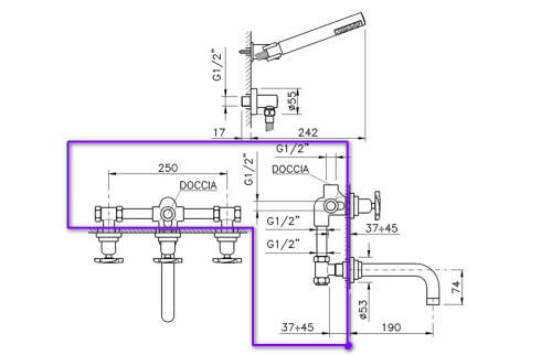 Смеситель для душа Nicolazzi C2203DX