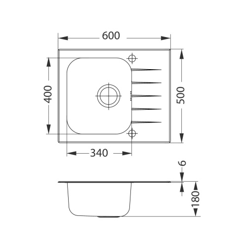 Мойка для кухни Alveus VITRO 10 (серая) 600x500 1130526