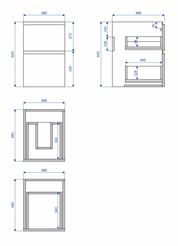 Тумба подвесная Vela Мира 38П под Kamilla (белый мат) TU17381