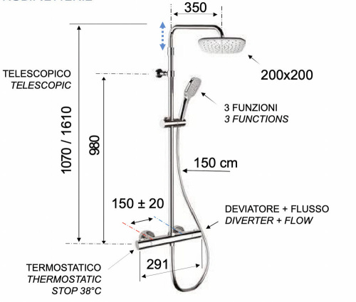 Душевая система Remer EQ32A8CPAD20