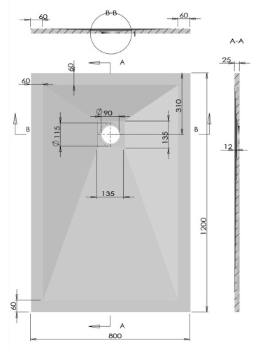 Душевой поддон Vincea VST-4SR8012W