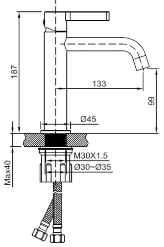 Смеситель для раковины Vincea Villa VBF-1VL1GM