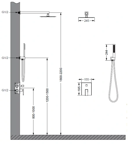 Душевая система Vincea Dice VSFW-2DS1GM