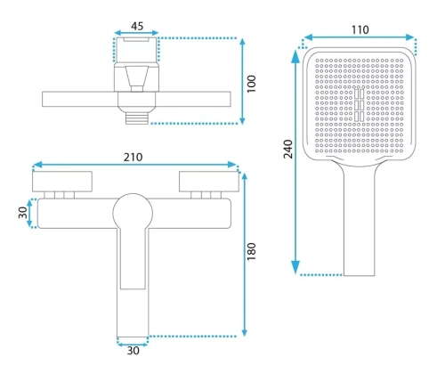 Смеситель для ванны Rea Argus chrom B8743