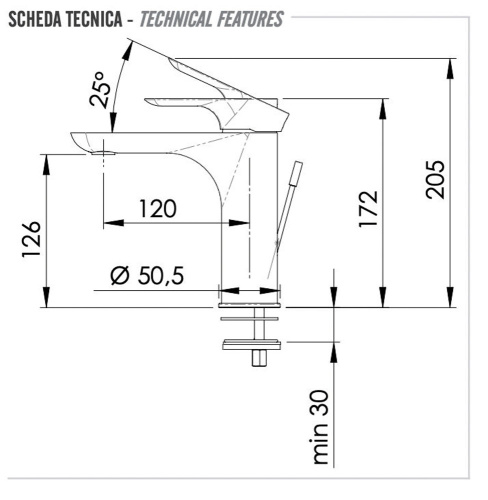 Смеситель для раковины Remer Infinity I10DO, золото глянцевое