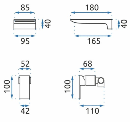 Смеситель для умывальника Rea Mason Black B0690