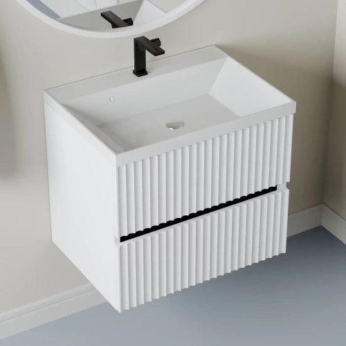 Тумба подвесная Vela Волна 60П под Classica (белый мат) черный гола TU0119