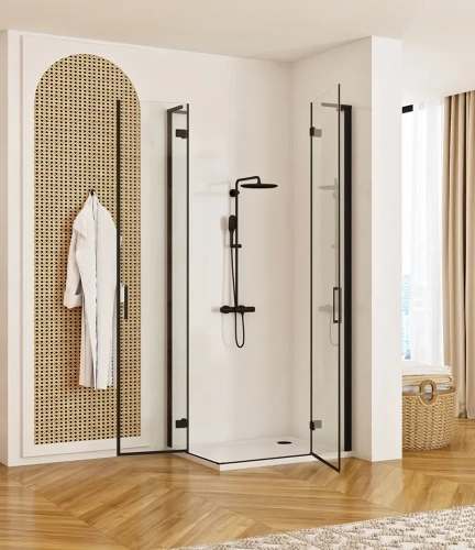 Душевой уголок Rea Hugo Double black 90x90 K6601