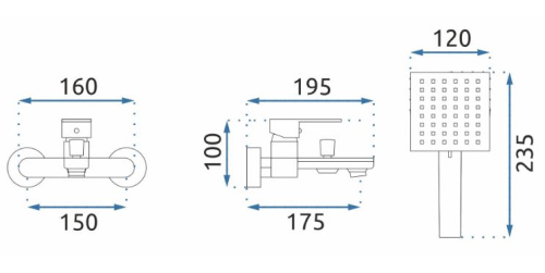 Смеситель для ванны Rea Luppo Black B5770