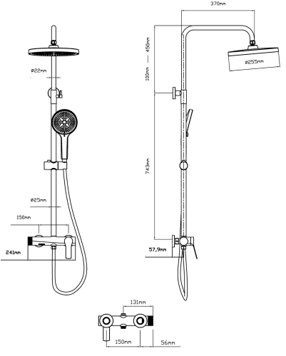 Душевая система Vincea Arco VSFS-4AR1CH
