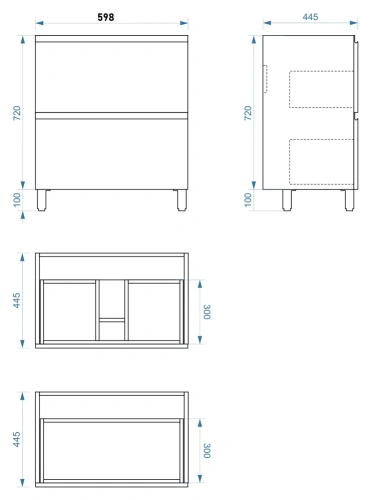 Тумба напольная Vela Мира 60Н без планки под Classica TU3712