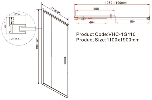 Душевой уголок Vincea Garda VSS-1G1112CLG