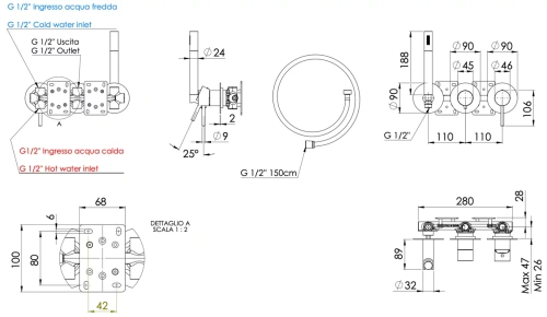 Смеситель для душа Remer X-style X97D3P, хром