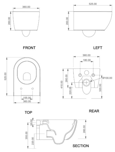 Унитаз подвесной GSG Ceramic Design Like LKWCSO023