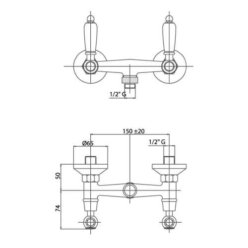 Смеситель для душа Caprigo Adria-classic 03-015-VOT