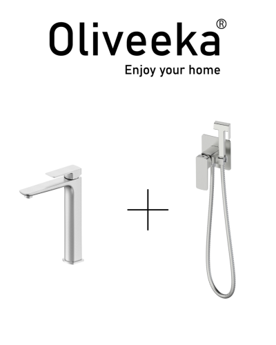 Гигиенический душ со смесителем Oliveeka OL-829003+239003-BN, никель матовый