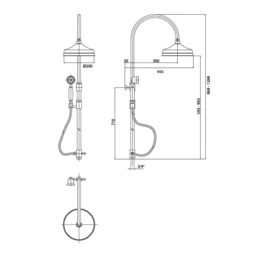 Душевая система Caprigo 99-064-VOT