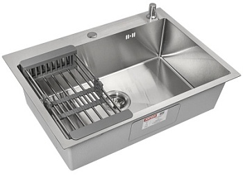 Комплект Arfeka Eco AR мойка 700*500, коландер, дозатор satin