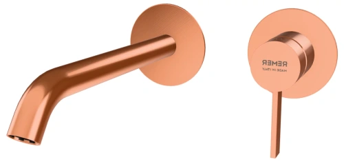 Смеситель для раковины Remer Metrica MC15PLWBRP, медь брашированная