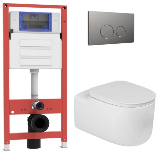 Комплект Oliveeka инсталляция OL-MQ-003 с унитазом OL-G27 и кнопкой OL-R22-BGM