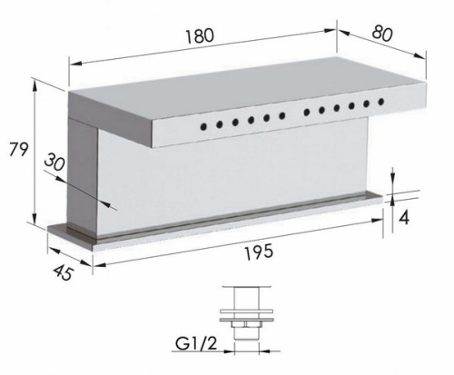 Излив в борт ванны Remer 91ZCF