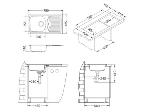 Мойка для кухни Alveus BASIC 170 NAT-90 NEW 780x435 1136539