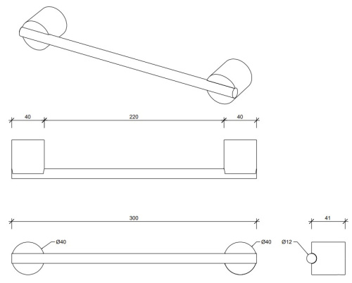 Полотенцедержатель 30 см Decor Walther Stone HTE30 0975064