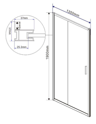Душевая дверь Vincea Garda VDS-1G135CLB