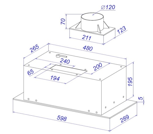 Вытяжка кухонная Zorg SANTA 1060 60 S черная