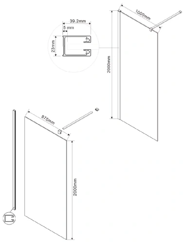 Душевая стенка Vincea Walk-In VSW-1H100GFGM