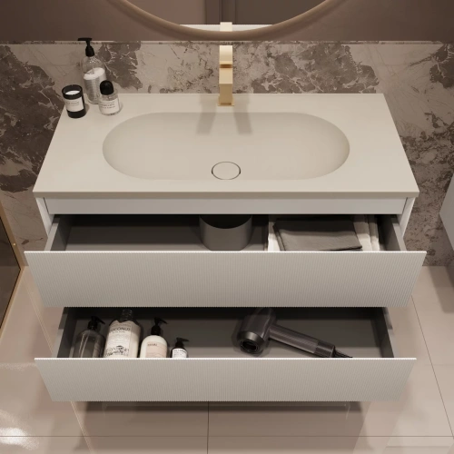 Тумба подвесная Vincea Welle 1000 M.White Soft-touch VMC-2WL100MW