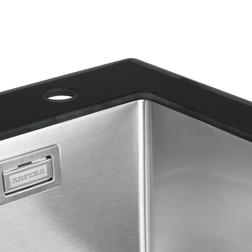 Мойка кухонная Arfeka Eco AR 500*500 GS black glass + satin