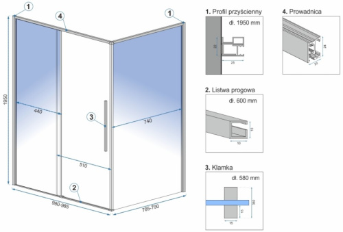 Душевой уголок Rea Solar Gold 90x90 K4900