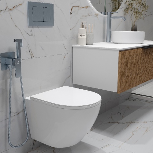 Комплект Oliveeka инсталляция OL-MQ-003 с унитазом OL-6016 и кнопкой OL-E12-CR